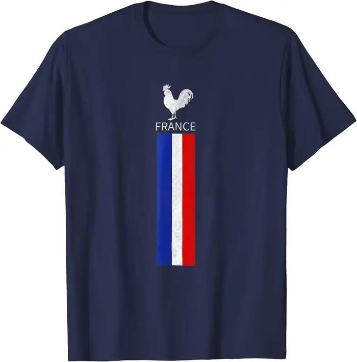 T-shirt en coton de l'équipe de football de France décontracté pour hommes quatre saisons occasions quotidiennes et événements