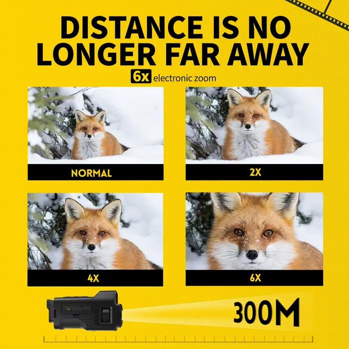 Monoculaire vision nocturne FNIRSI NVS-20 4K HD - Jumelles 6X zoom numérique jour/nuit chasse