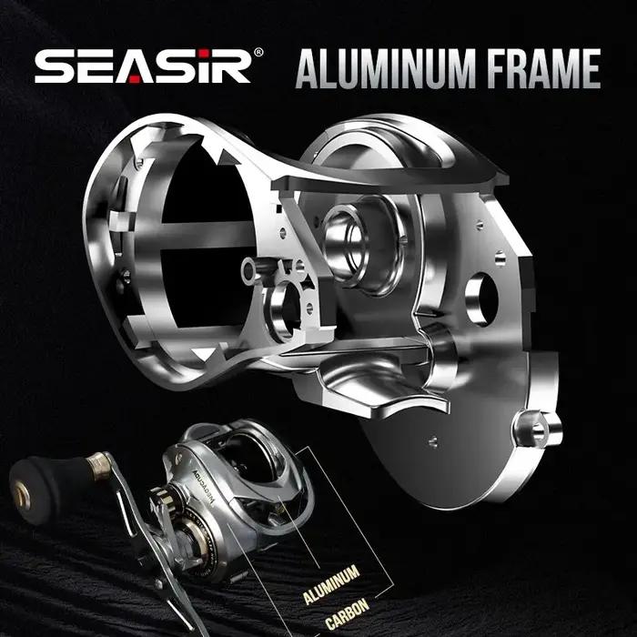 Seasir Megacuda-Moulinet Baitcasting, bobine profonde de 15kg, cadre en aluminium 6.5:1, double poig