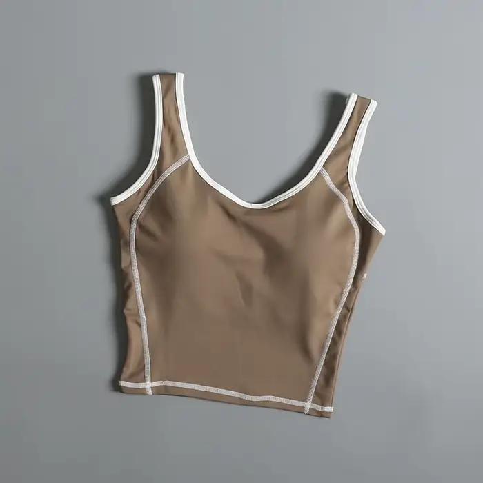 Soutien-gorge de sport pour femme, idéal pour l'été, avec dos élégant, gilet de yoga antichoc, à porter à l'extérieur pour la course et l'entraînement professionnel.