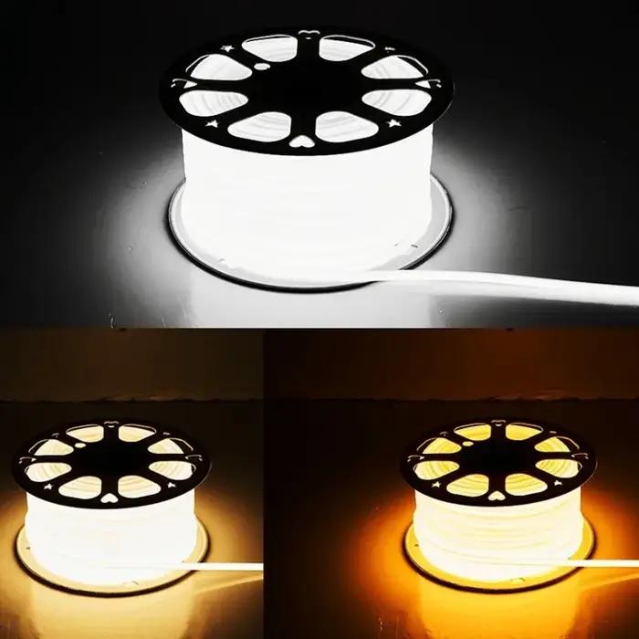 Bande lumineuse LED COB 288 diodes/M 220V prise ue RA90 blanc chaud 3000K 4500K 6500K bande LED Flex