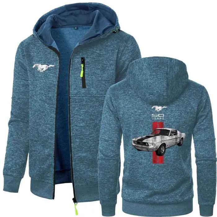 Hommes décontracté sport sweats à capuche 50 ans Mustang voiture vestes