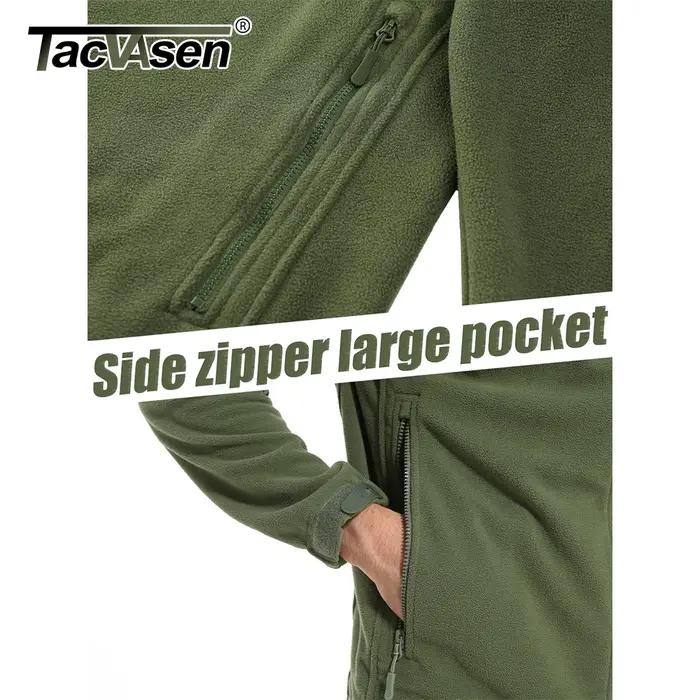 TACVASEN automne hiver hommes à capuche polaire veste pleine fermeture éclair doux chaud coupe-vent