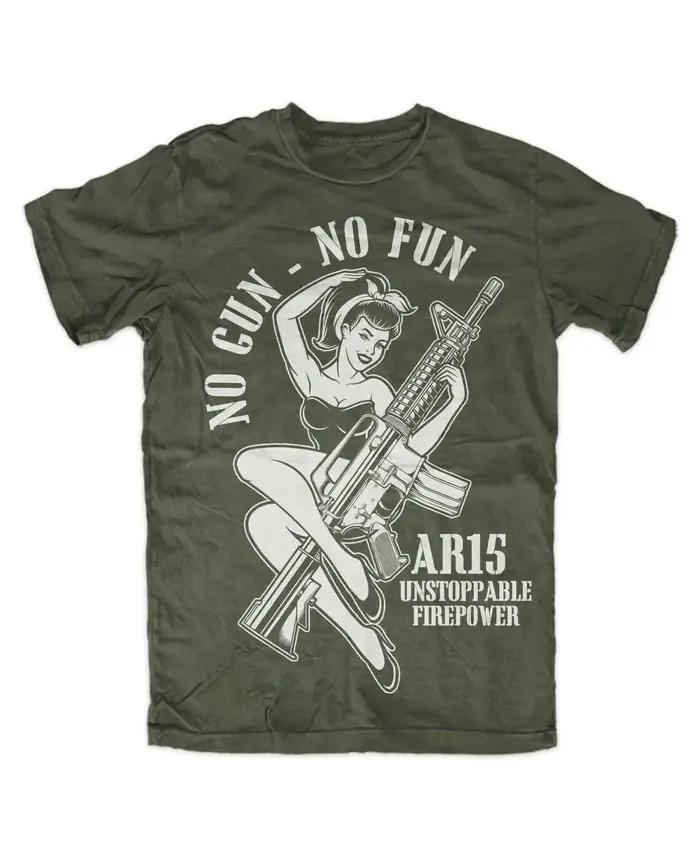 Pin Up No Gun No Fun t-shirt OLIV arme moral Isaf marine sceaux opérateur 15