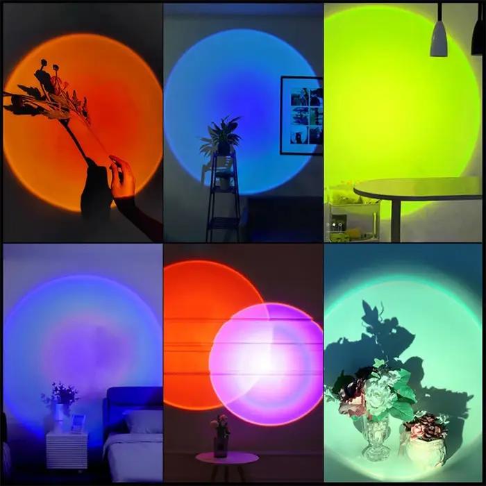 USB LED coucher de soleil lampe veilleuse projecteur photographie mur atmosphère néons pour décorati