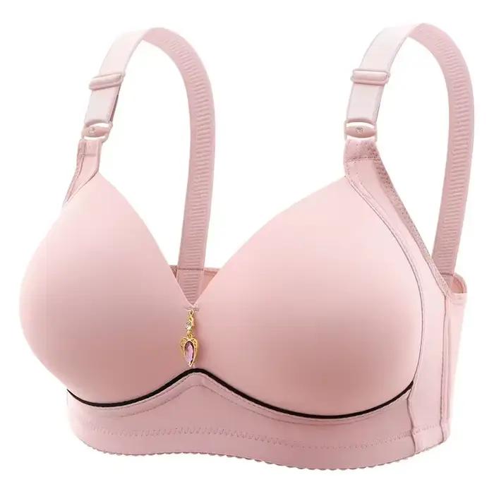 Soutien-gorge pour maman, sans anneau en acier, respirant, froncé, sous-vêtements pour dames, bonnet