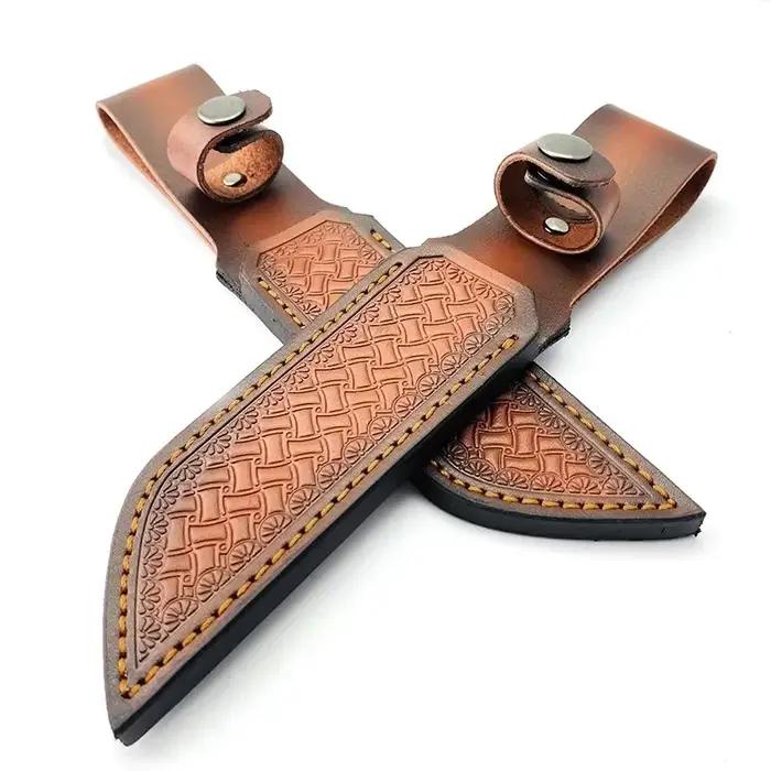 Gaine de couteau en cuir marron pour la chasse, étui à lame