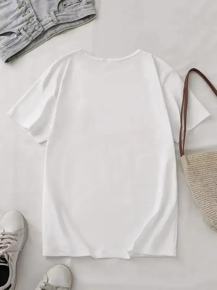 T-shirt graphique paysage côtier Casablanca, tee-shirt décontracté à imprimé rétro pour vacances d'é