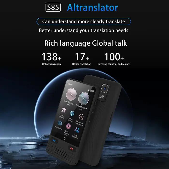 Traducteur vocal portable S85 138 langues traduction hors ligne enregistrement vidéo voyage