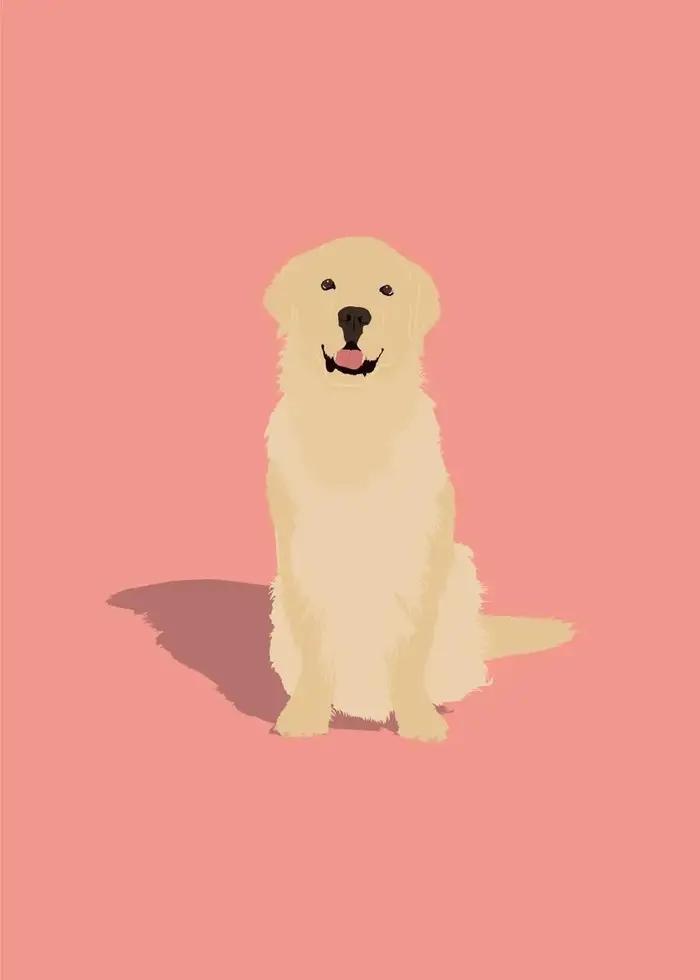 Affiche de Portrait de chiot abstrait coloré moderne