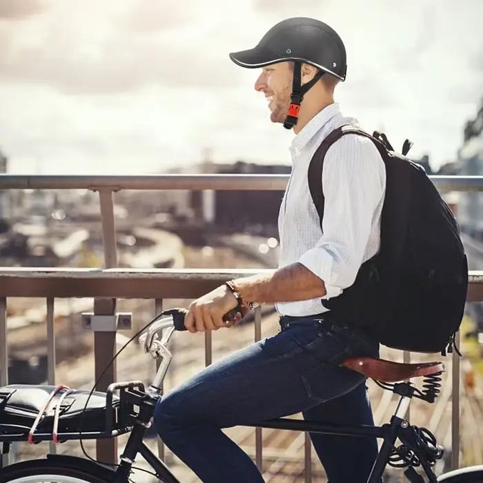 Casque de véloMoto MotocrossBicycle électriqueCasque de sécurité en cuir ABSCasque