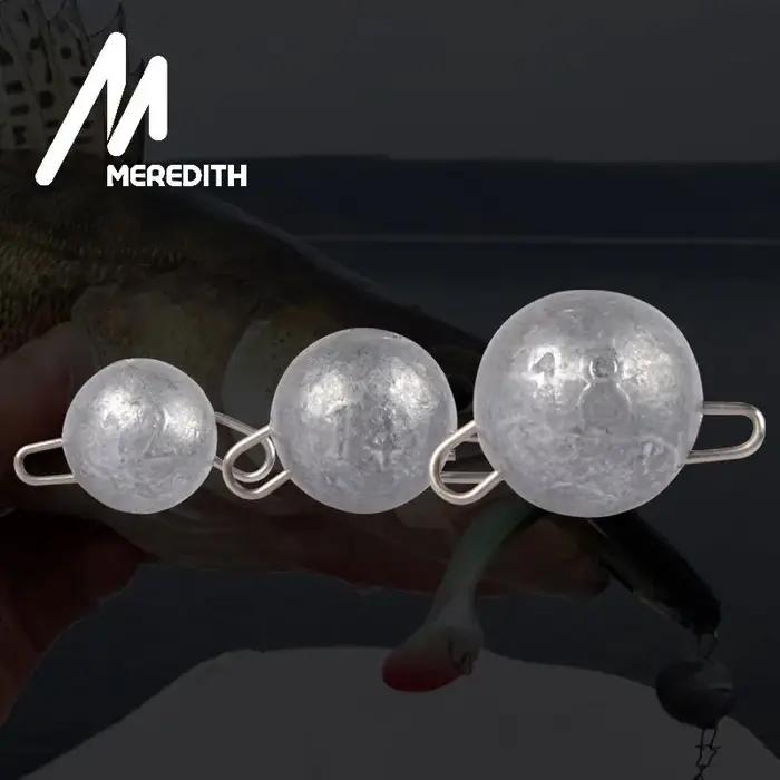 MEREDITH-Hameçon avec tête plombée gravée, poids de balle en eau profonde, leurre souple, appâts, ma