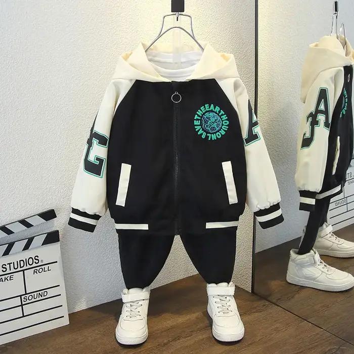Mode garçons couleur bloc veste de Baseball 2025 printemps automne bébé fille lettre imprimer décont