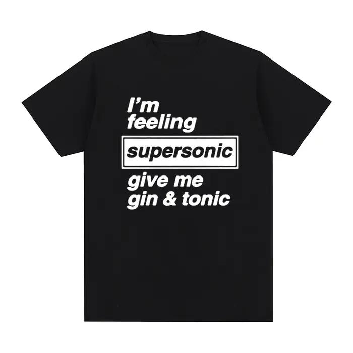 T-shirt vintage en coton pour homme et femme, avec logo du groupe Oasi, sensation give me Rock veam