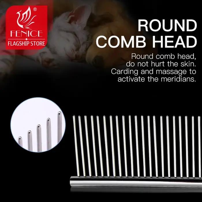 Peigne en acier inoxydable pour animaux de compagnie