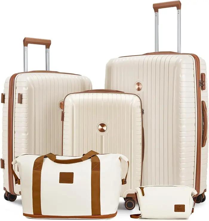 Ensembles de bagages légers et durables à coque rigide en PP, valise de voyage avec sac polochon et