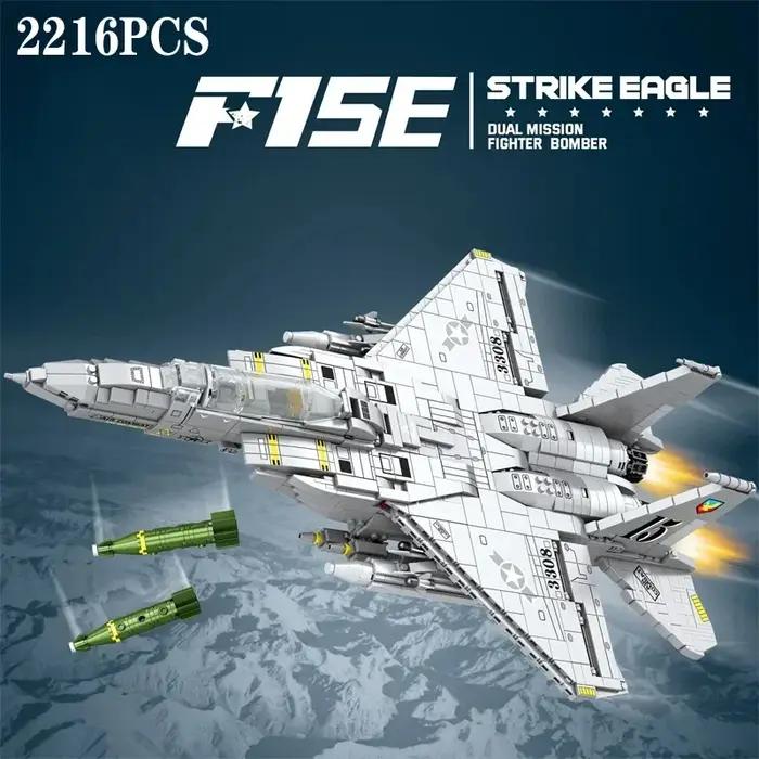 Avions militaires armes USA F-15E modèle de chasseur blocs de construction MOC grands avions armés f