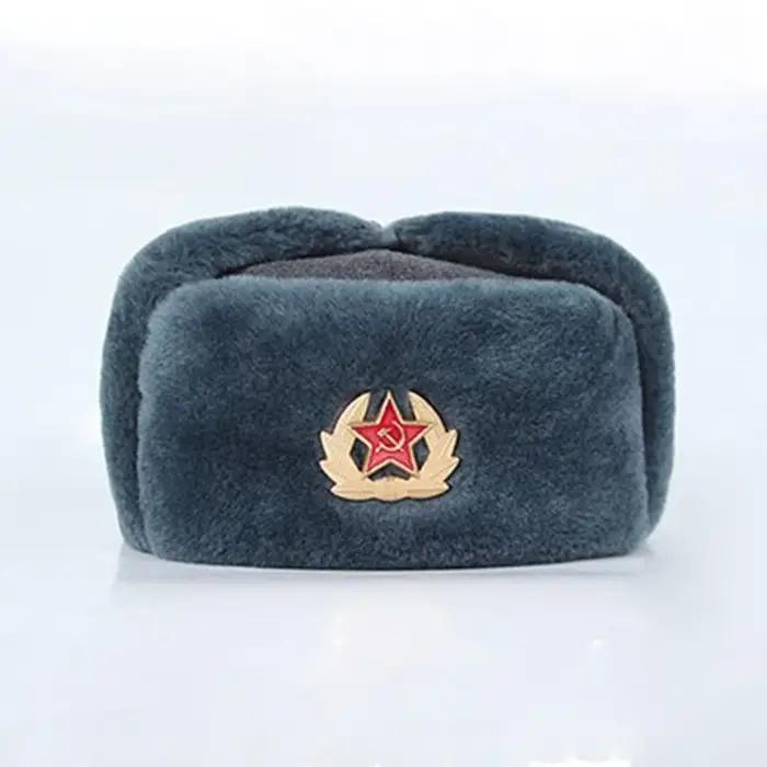Bonnet hiver tactique reproduction M69 ushaka russe - Chapeau chasse coton gris léi fēng