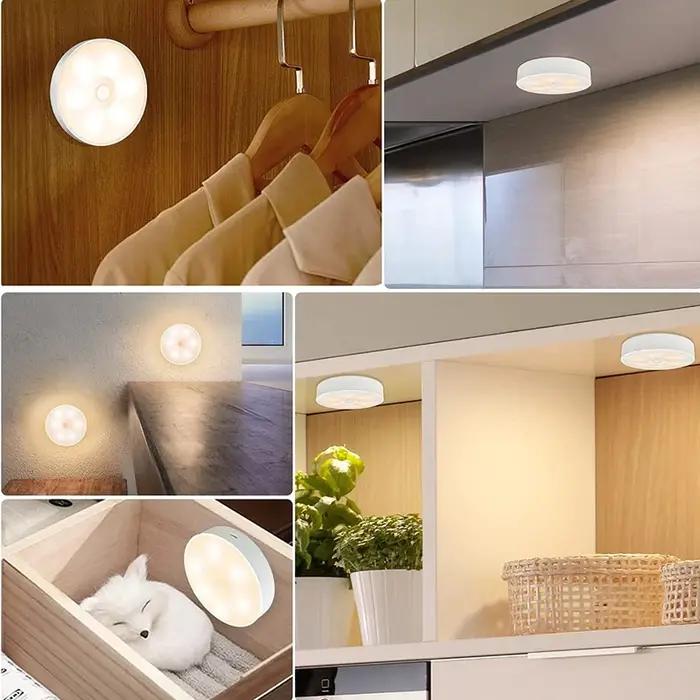Capteur de mouvement lumière veilleuse USB Rechargeable lampe de nuit pour armoires de cuisine armoi