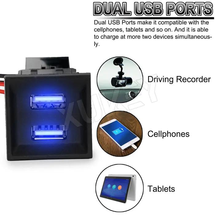 Chargeur USB pour Smartphone Volkswagen Transporter T5 2003-2009, Accessoires de Voiture, 2 Ports, 2