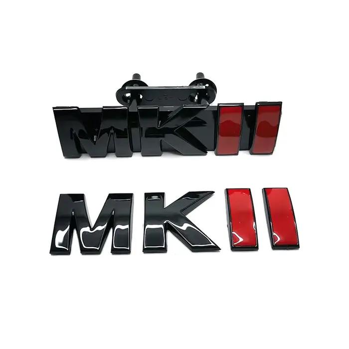 MKII – autocollants de voiture 3D, noir brillant, emblème de coffre, GOLF 2