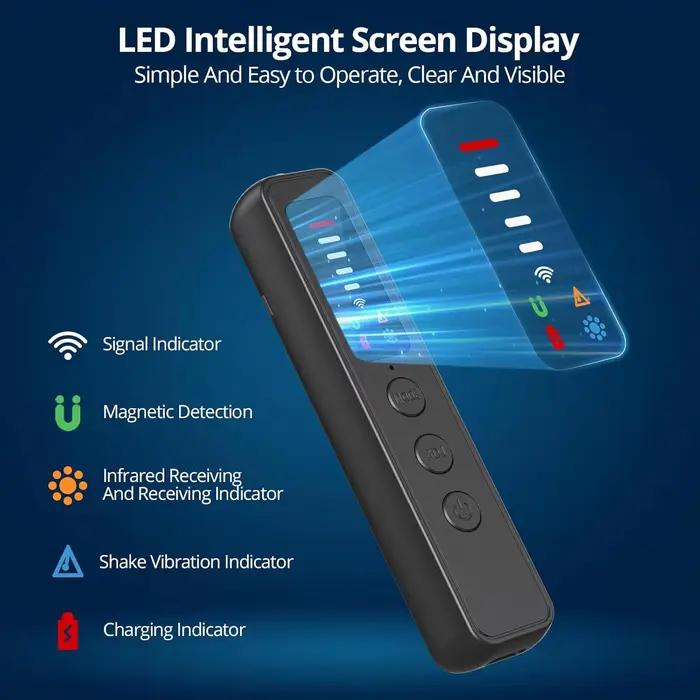 Détecteur de caméra espion cachée - Dispositif anti-espionnage alimenté par l'IA, détecteur de traceur GPS et de micros espions, scanner RF pour hôtels, voyages, maison et bureau