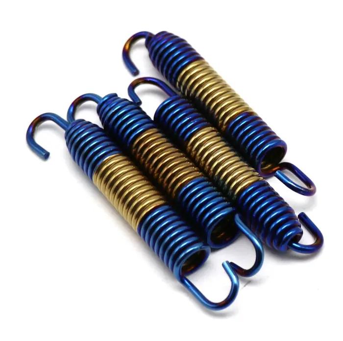 ZSDTRP 4 pièces 75mm moto en acier inoxydable tuyau d'échappement silencieux ressorts universels rétractables crochets