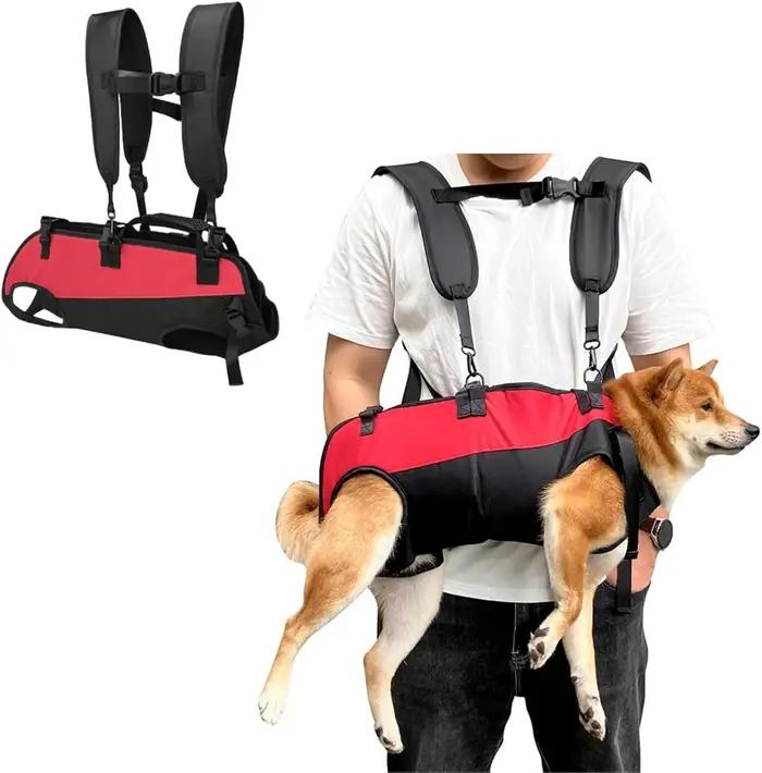 Sac à dos de transport pour chiens, idéal pour les chiens âgés, handicapés, souffrant de blessures articulaires, d'arthrite, pour monter et descendre les escaliers, dans les voitures