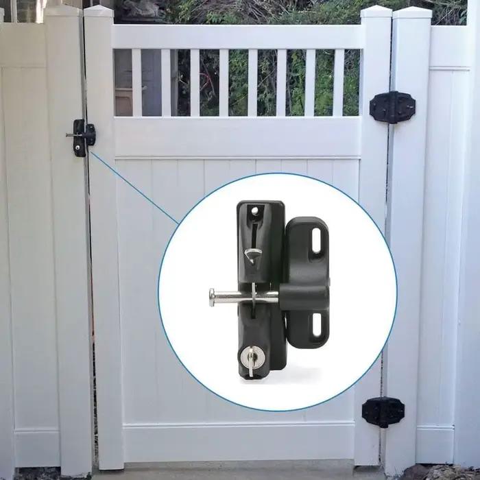 Espace extérieur sécurisé avec clé verrouillable 2 côtés loquet de porte clé diverses serrures de clôture verrouillage automatique serrure de clôture
