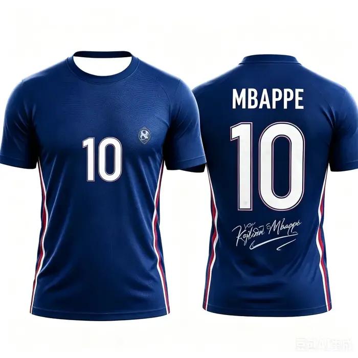 T-shirt de football à manches courtes de l'équipe de France, édition mode, décontracté, respirant et confortable, pour hommes et femmes