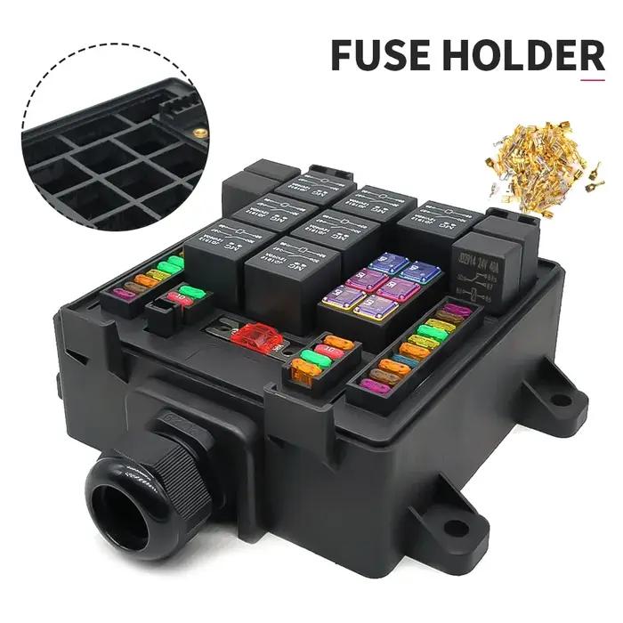 Porte-fusible à lame de boîte noire de prise de voiture, automobile, montres, éclairage multidirectionnel, modification audio, terminal de contrôle, loisirs