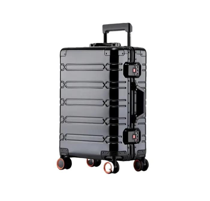 Ensemble de bagages durables de grande capacité, valise en aluminium pour femmes et filles, bagage à