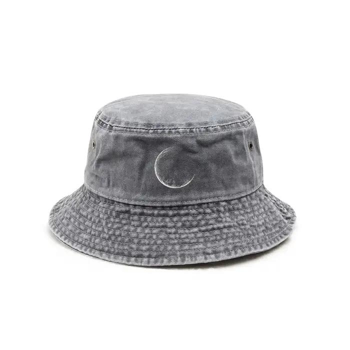 Chapeau de pêcheur - Ajustement réglable, fabriqué en matériau adhésif, avec un motif lune, adapté aux activités de plein air et