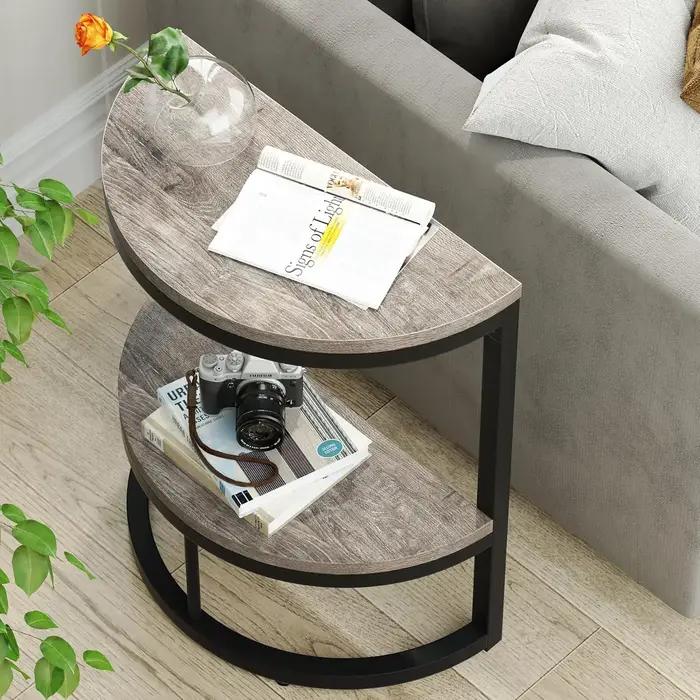Table d'appoint semi-cercle à 2 niveaux