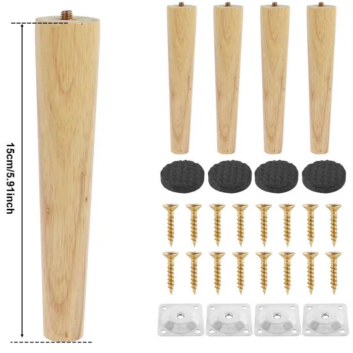 Pieds de meubles de remplacement en bois