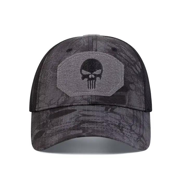 Casquette tactique skull pour airsoft et chasse - Visière réglable mesh - Modèle snapback ajustable