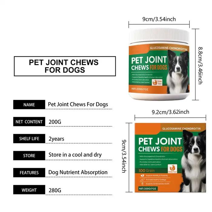 Complément Articulaire pour Chiens Comprimés à Croquer Naturellement Sains Soins Quotidiens Hanches et Articulations Occasions Spéciales