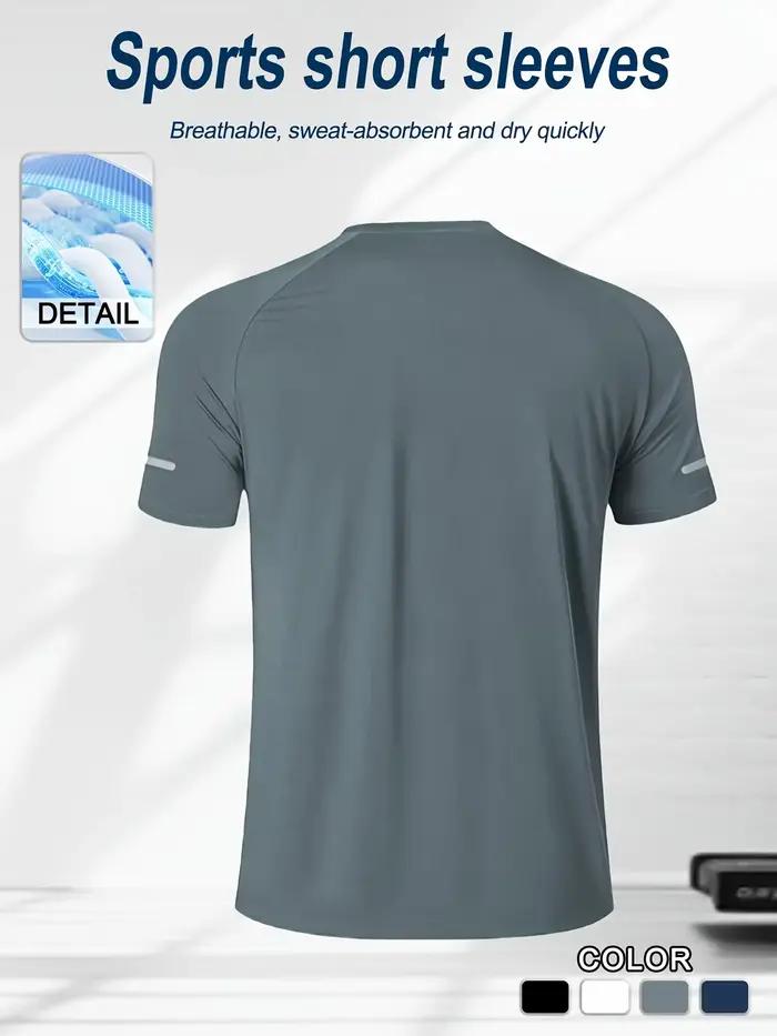 Vêtements de Fitness, T-shirt de sport à manches courtes en soie glacée pour hommes