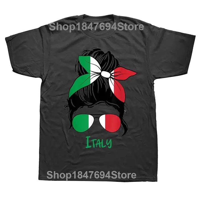 Fille italienne drapeau italien t-shirts graphique coton Streetwear à manches courtes cadeaux d'anniversaire Style d'été T-shirt vêtements pour hommes