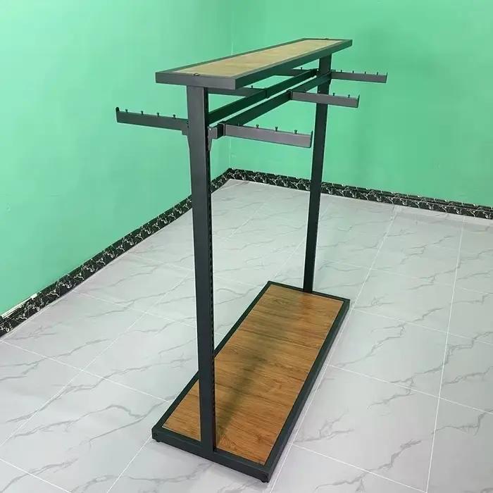 Présentoir double face personnalisable cadre en bois moderne acier inoxydable rangement détaillé pliable pour usage intérieur et exposition chaussures occasions spéciales