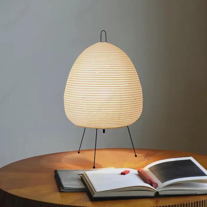 Lampe de table en papier de riz de style japonais, lampe de table sur trépied, lanterne de style jap