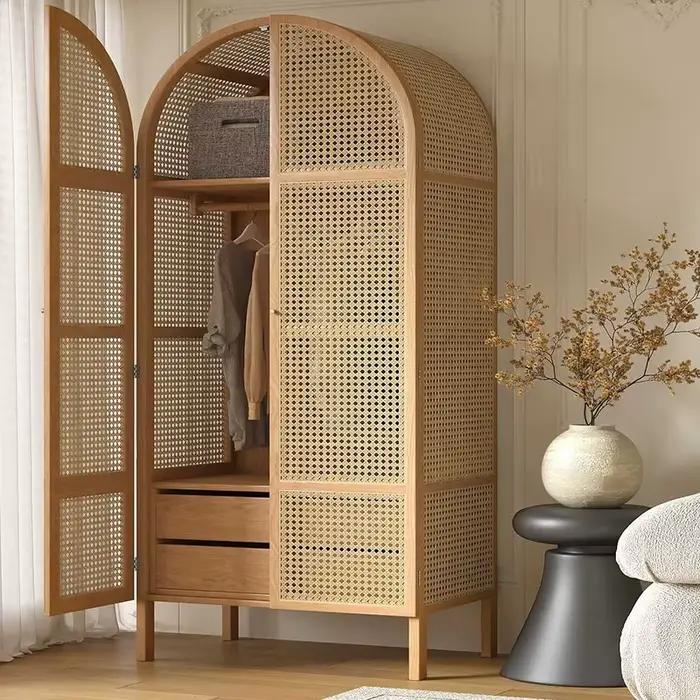 Armoires de chambre à coucher en bois vêtements femmes modernes armoires d'affichage tiroir Simple Szafa Tekstylna Na Ubrania meubles de Salon