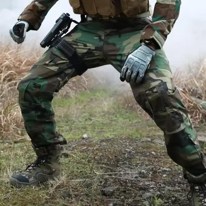 Pantalon tactique camouflage chasse avec genouillères intégrées - Respirant et imperméable pour pêche trekking