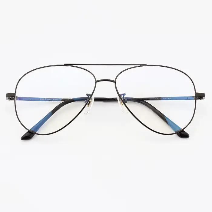 Monture optique en titane pur Prescription hommes lunettes de pilote lunettes de soleil Spectacle gr