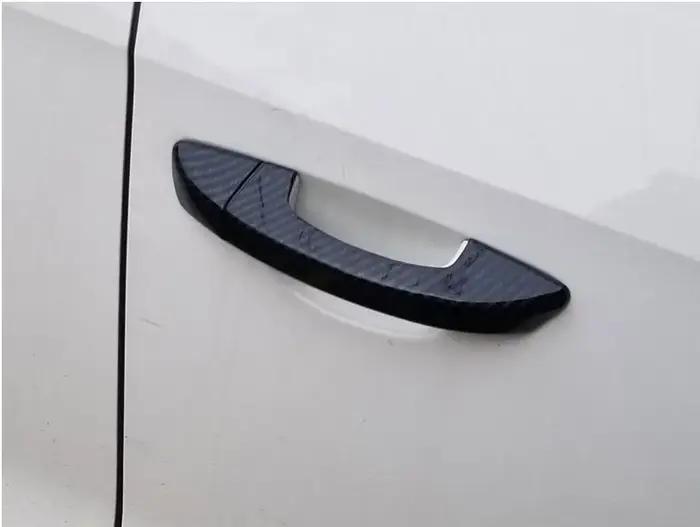 Couvercle de poignée de porte latérale de voiture en Fiber de carbone chromé noir, garniture de styl