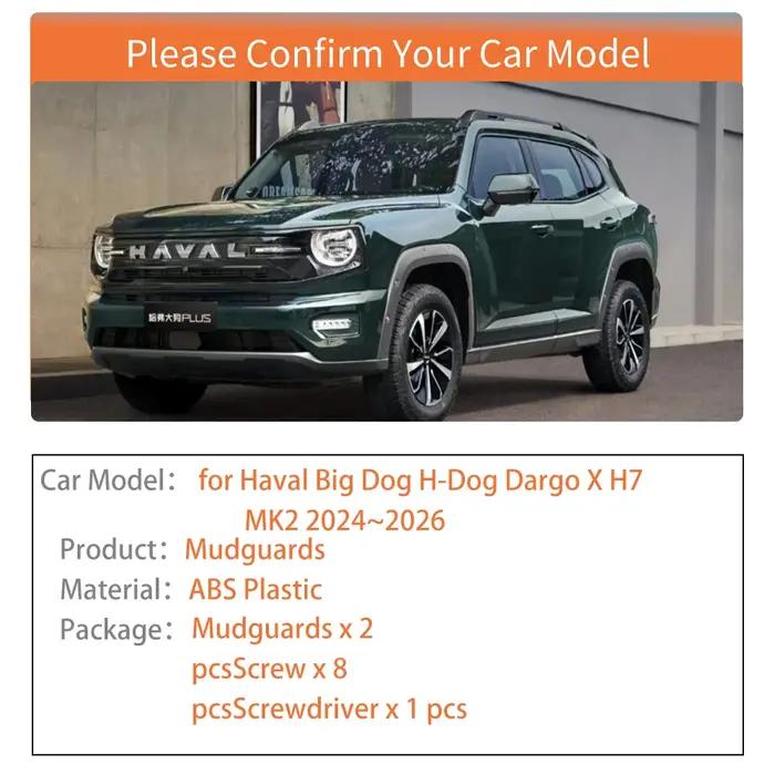 Garde-boue pour Haval Big Dog h-dog Dargo X H7 MK2 2024 ~ 2026