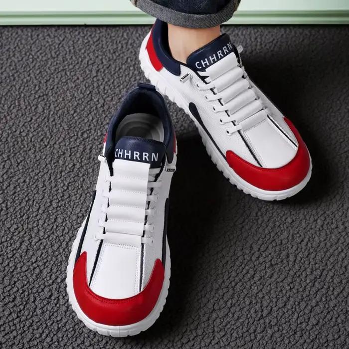 Chaussures pieds nus ELUVA à bout large pour hommes, baskets minimalistes en cuir synthétique, légères, ajustables, à enfiler, pour la marche