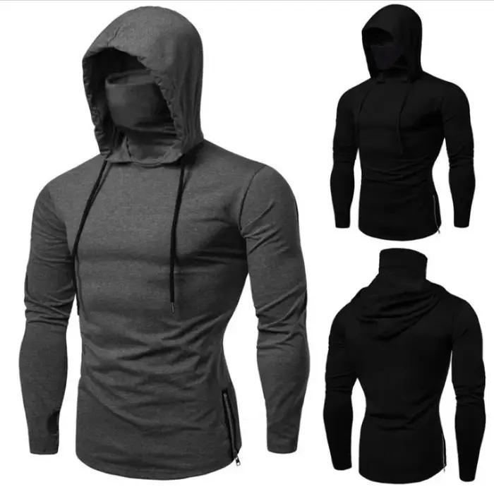 Sweat à capuche fin pour hommes, avec masque, épissure décontractée, grand masque, pour cyclisme, mo