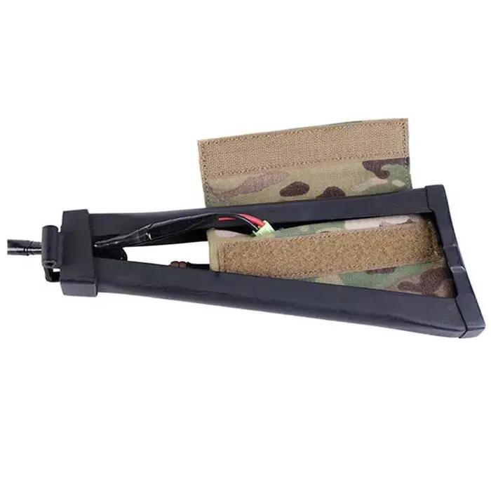 Poche de crosse tactique AK pour chasse - Support batterie arrière et rangement accessoires de fusil