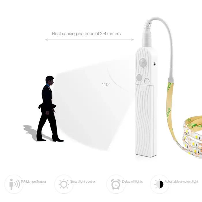 LED sous armoire lumière LED bande lampe à LED avec capteur de mouvement PIR sans fil Port USB lumiè